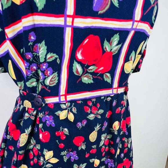 Leslie Lucks Vintage 80's Fruit Dress Size 6 Cottage Core - Picture 6 of 15